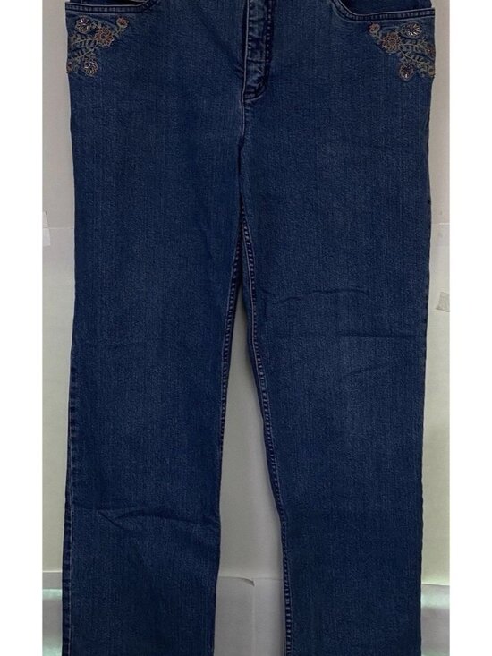Pendleton Denim - Pendleton Jeans Women's Size 18 Blue Floral Embroidered Bootcut
